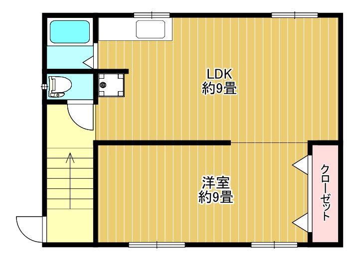 千鳥マンション(1LDK/1階)の間取り写真