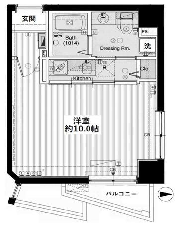 レアシス西日暮里(1K/9階)の間取り写真
