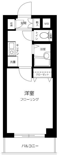 カテリーナ両国(1K/4階)の間取り写真