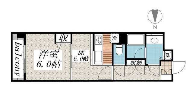 コスモ小石川(1DK/2階)の間取り写真