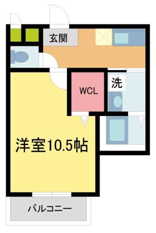 フジパレス西宮鳴尾V番館(1K/1階)の間取り写真