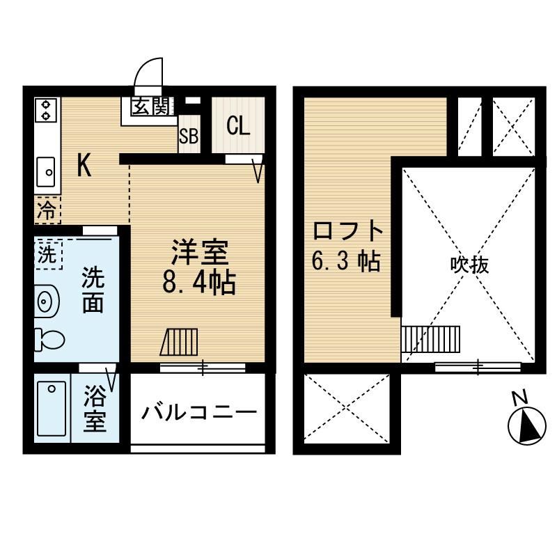 リゾレステ熱田(1K/2階)の間取り写真