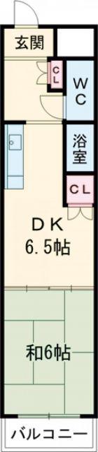 エリートハイツ伊賀(1DK/4階)の間取り写真