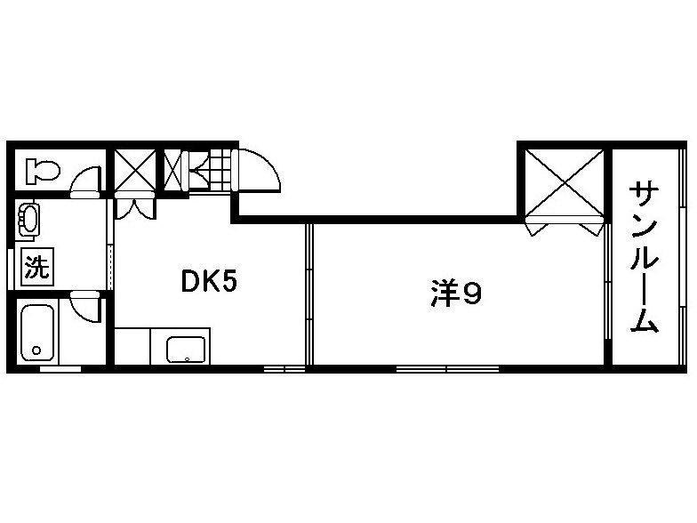 グリーン サイド アーク(1DK/2階)の間取り写真