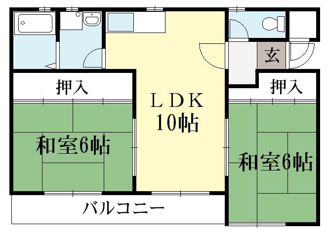 セトラI(2LDK/3階)の間取り写真