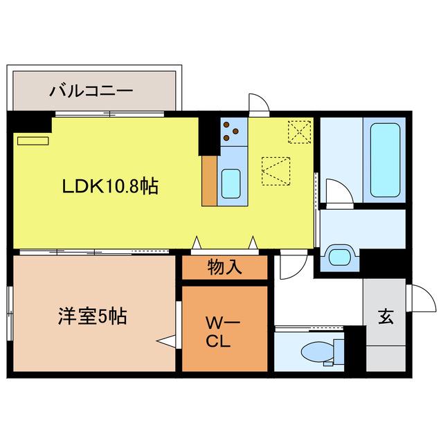 AFFINER(1LDK/1階)の間取り写真