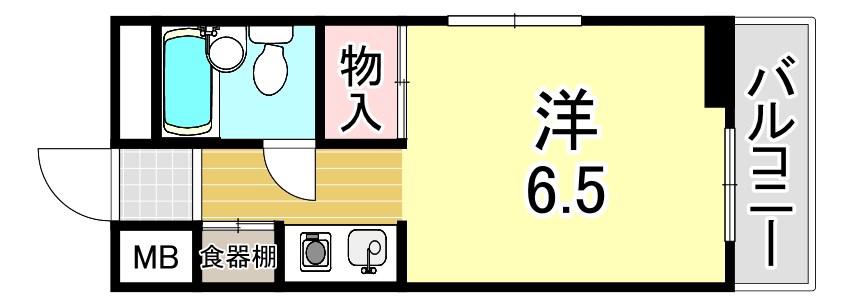 クリスタルハーモニー東棟(1K/3階)の間取り写真