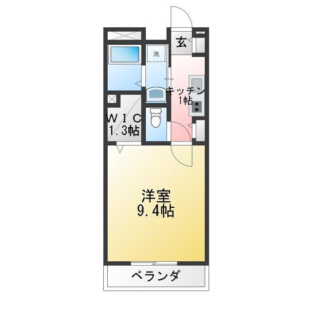 モアドマーニ(1K/2階)の間取り写真