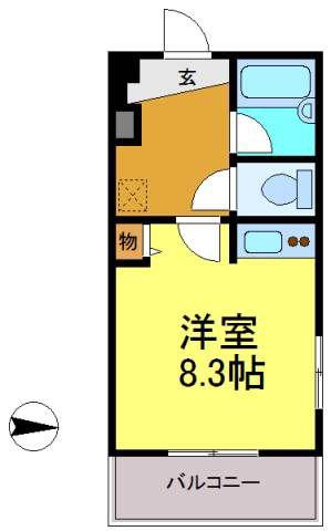 クラージュ474(ワンルーム/3階)の間取り写真