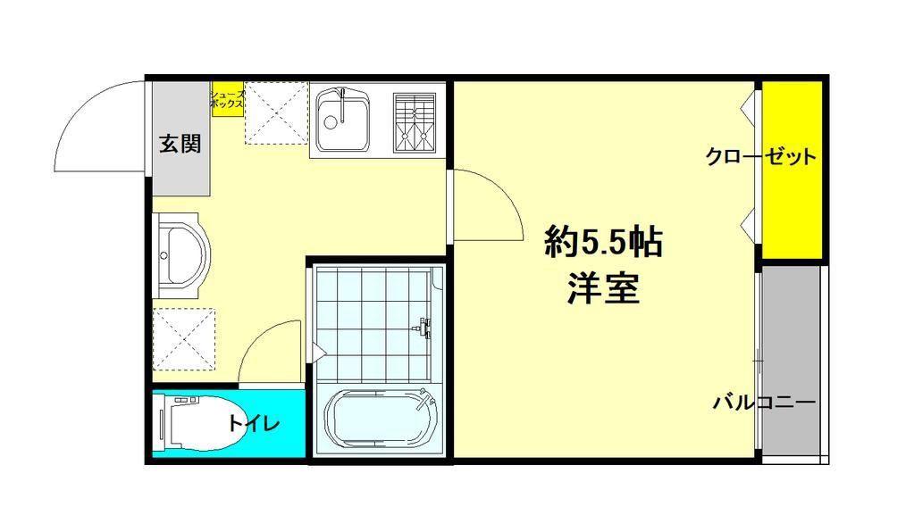 ヴィラート粕壁(1K/1階)の間取り写真