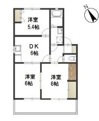セシーズ兼基 A棟(3DK/1階)の間取り写真
