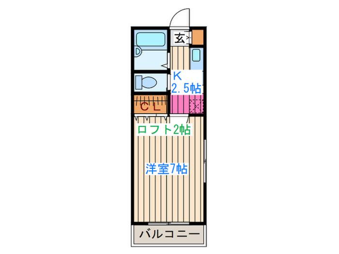 サンヒルズ八乙女(1K/2階)の間取り写真