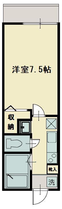 志幸18ミリオン(1K/3階)の間取り写真