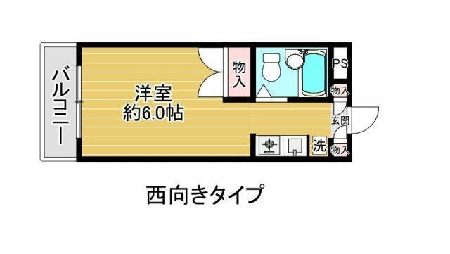 ウィステリア多摩センター(1K/4階)の間取り写真
