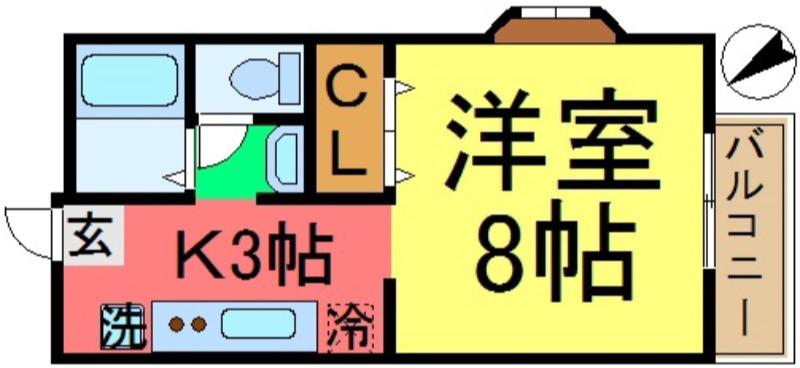 アベニュー2203(1K/1階)の間取り写真