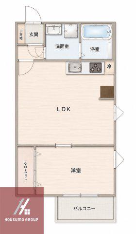 ソフィアウエスト(1LDK/3階)の間取り写真