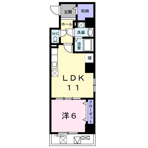 プレシャス(1LDK/8階)の間取り写真