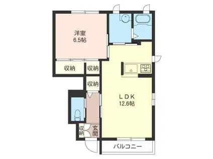 フォント デ ネージュ III(1LDK/1階)の間取り写真