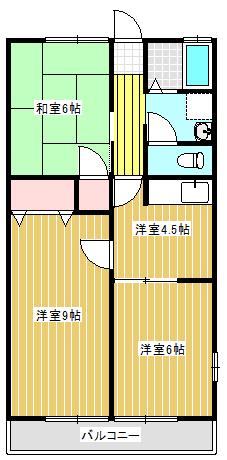 ひまわりハイム(3K/2階)の間取り写真