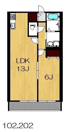 モンテブラン湘南(1LDK/1階)の間取り写真