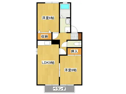 メゾン野中(2LDK/1階)の間取り写真