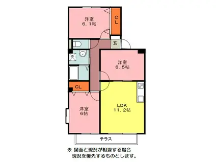 ライフイン・ジェネシス(3LDK/2階)の間取り写真