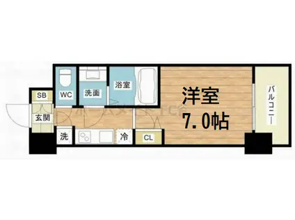 プロシード大阪NB3(1K/4階)の間取り写真