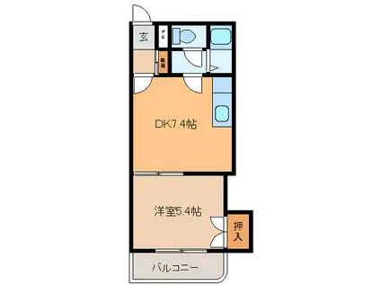 コーポラスYOSHITO(1DK/2階)の間取り写真