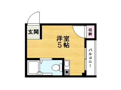 ウィング岸田(ワンルーム/4階)の間取り写真