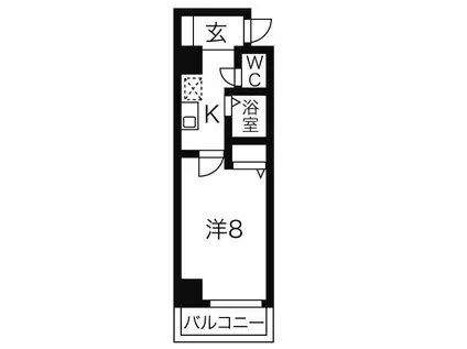 CASTLE ワタナベ(1K/2階)の間取り写真