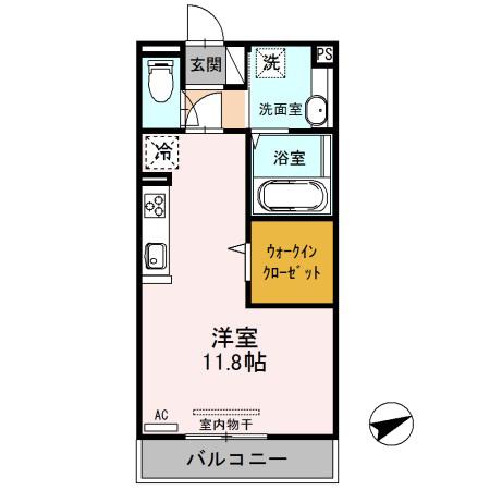 スターブル 205(ワンルーム/2階)の間取り写真