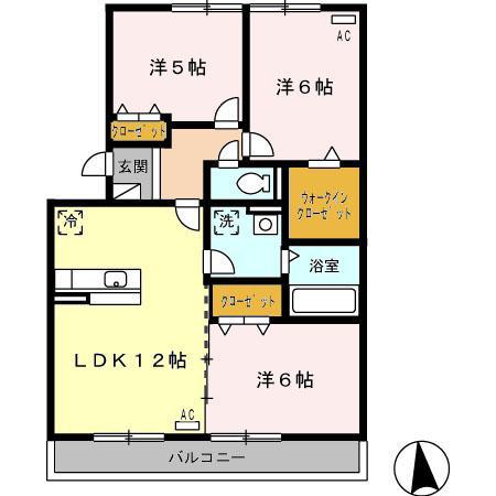 レジーナ(3LDK/3階)の間取り写真