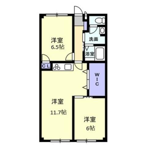 フォブール大井A(2LDK/2階)の間取り写真