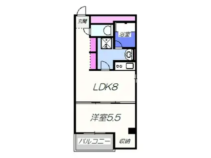 ハコス堺・山之口(1LDK/4階)の間取り写真