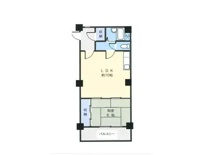 KSビル(1LDK/2階)の間取り写真