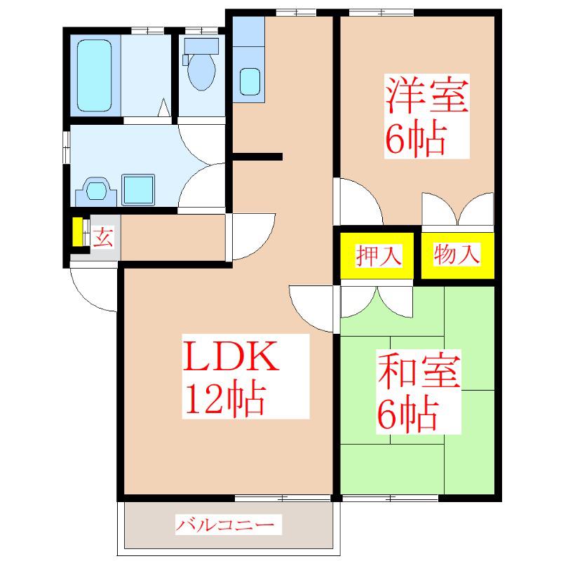 ピュアハイム(2LDK/1階)の間取り写真