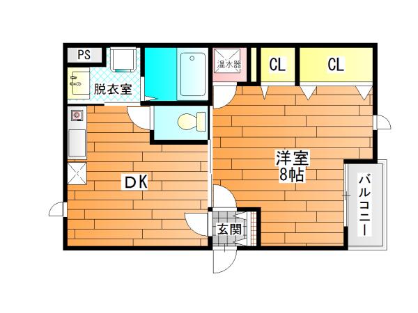 パスサイド21(1DK/3階)の間取り写真