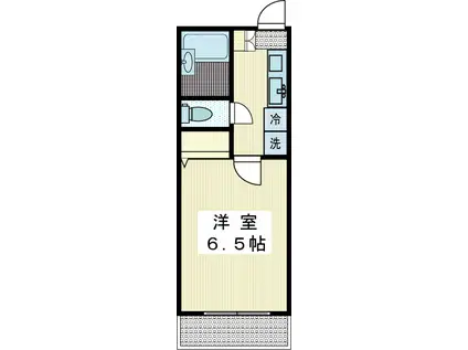 ベネッセA(1K/2階)の間取り写真