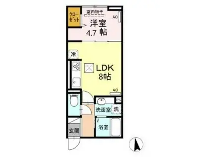 レクシア高島平(1LDK/1階)の間取り写真