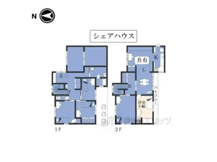 宮川ハウス(ワンルーム/2階)の間取り写真