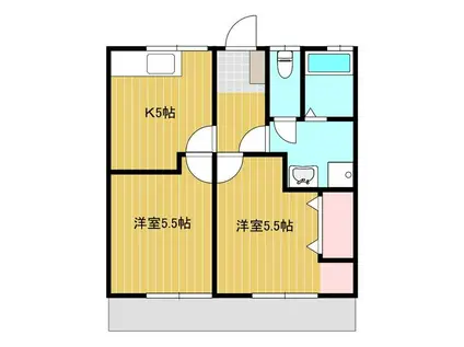 高崎アパート(2DK/2階)の間取り写真