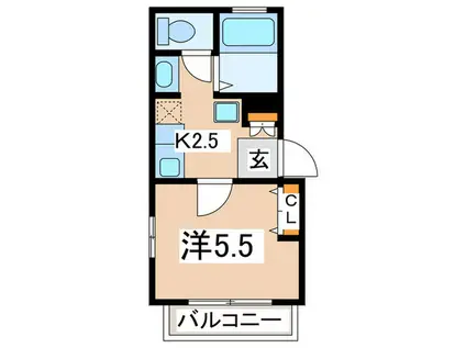 ホームズ斉藤II(1K/1階)の間取り写真