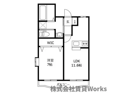 ベルリーフII(1LDK/1階)の間取り写真