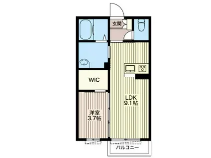 サウザンスプリングII(1LDK/2階)の間取り写真