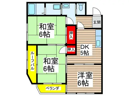 アベニール平井(3DK/3階)の間取り写真
