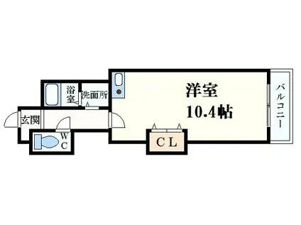 大栄・姫路北条レジデンス(ワンルーム/4階)の間取り写真