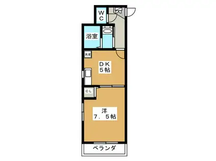 グレース横濱(1DK/2階)の間取り写真
