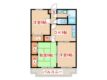 エクセレント山栄(3DK/3階)の間取り写真