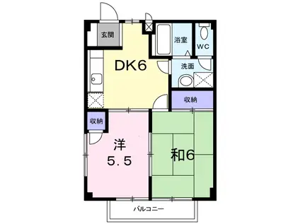 千国 DK(2DK/2階)の間取り写真