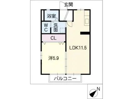 レジデンス神戸(1LDK/1階)の間取り写真